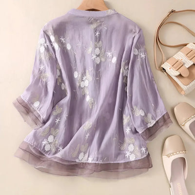 Laurienne™ | Broderet bluse