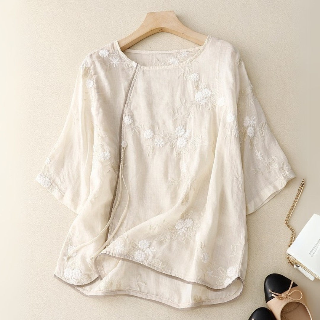 Laurienne™ | Broderet bluse
